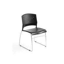 Boss Black Stack Chair With Chrome Frame 2 Pcs Pack