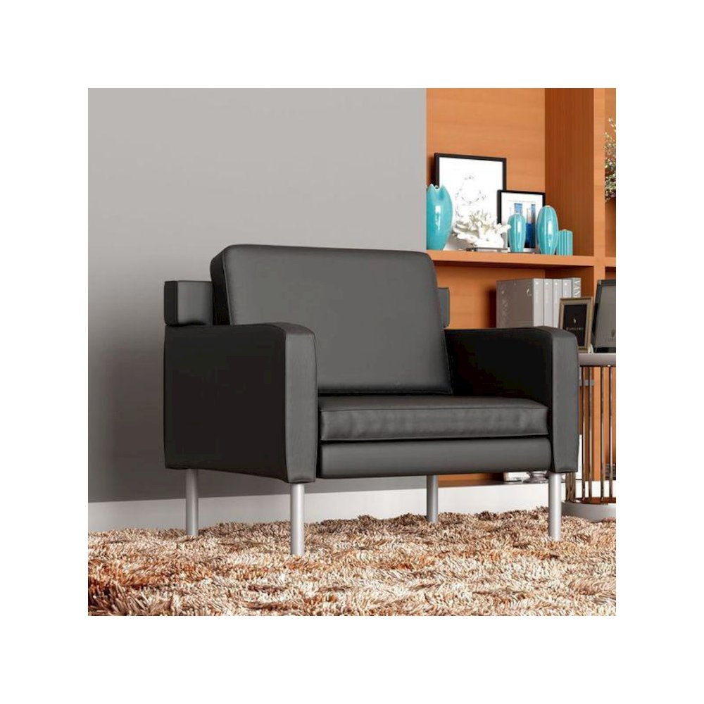 Boss Black Antimicrobial Vinyl Lounge Chair