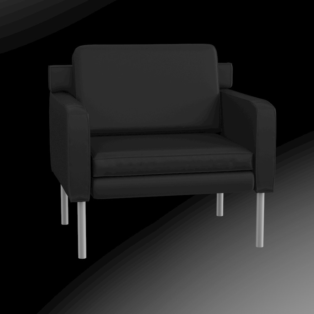 Boss Black Antimicrobial Vinyl Lounge Chair