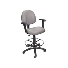 Boss Drafting Stool (B315-Gy) W/Footring And Adjustable Arms