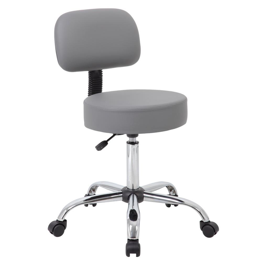 Gray Vinyl Office Guest Chair for Reception or Client Seating Areas