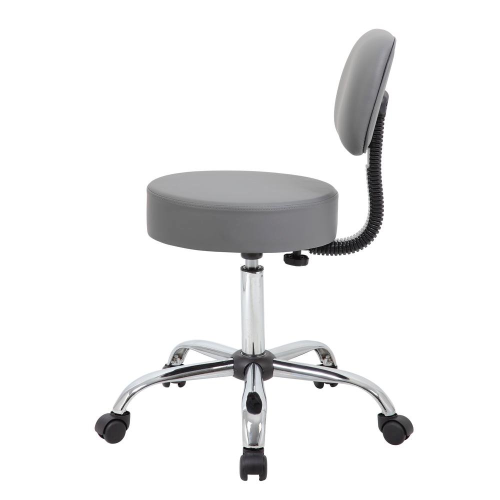 Gray Vinyl Office Guest Chair for Reception or Client Seating Areas