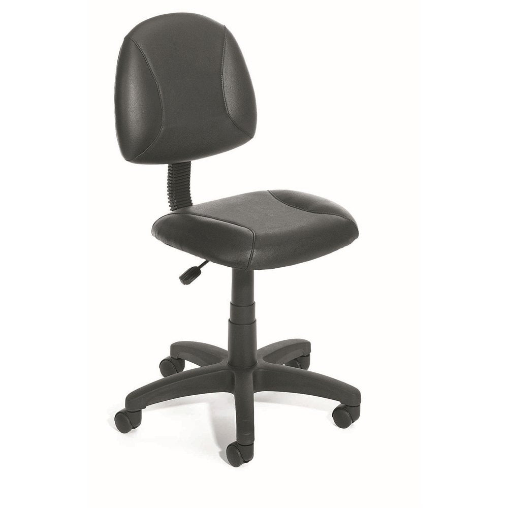 Black Leather Office Guest Chair For Reception Or Client Seating