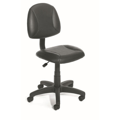 Black Leather Office Guest Chair For Reception Or Client Seating