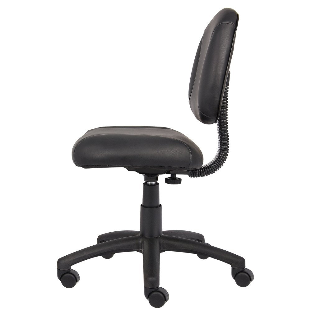 Black Leather Office Guest Chair For Reception Or Client Seating