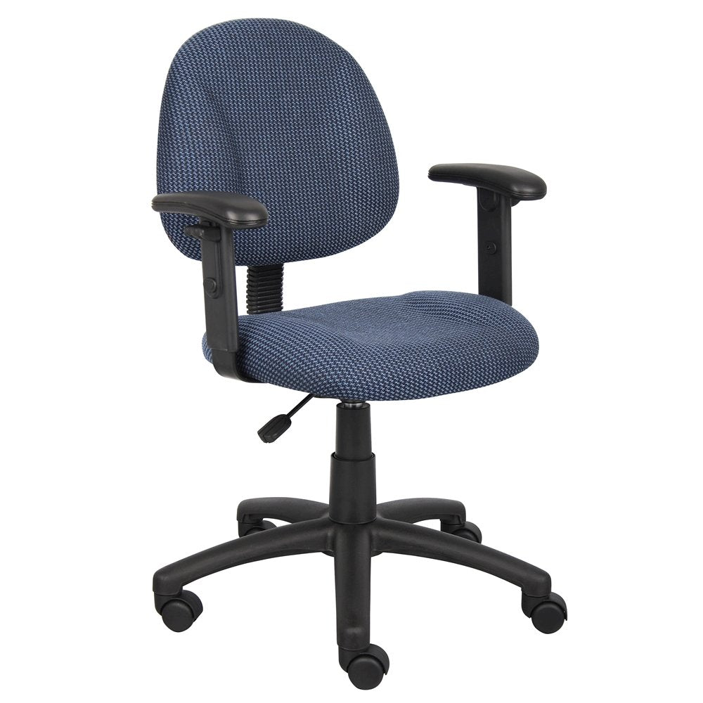 Blue Office Chair With Adjustable Arms, Desk Chair Comfy For Home Office