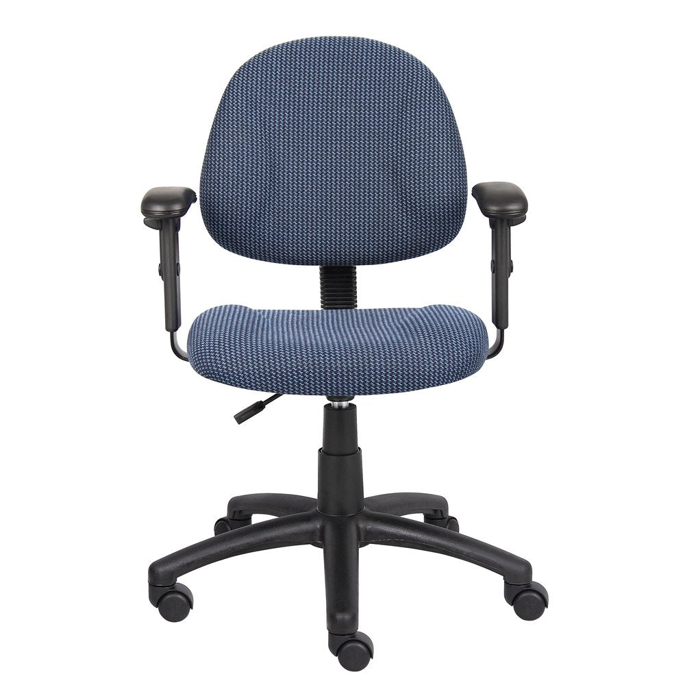 Blue Office Chair With Adjustable Arms, Desk Chair Comfy For Home Office