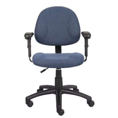 Blue Office Chair With Adjustable Arms, Desk Chair Comfy For Home Office