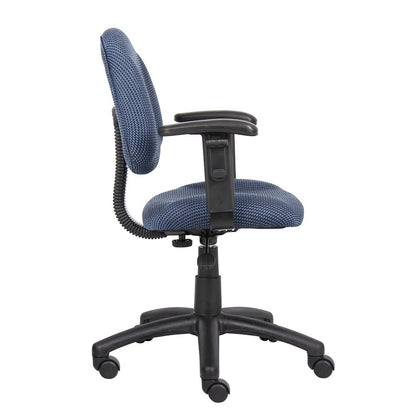 Blue Office Chair With Adjustable Arms, Desk Chair Comfy For Home Office