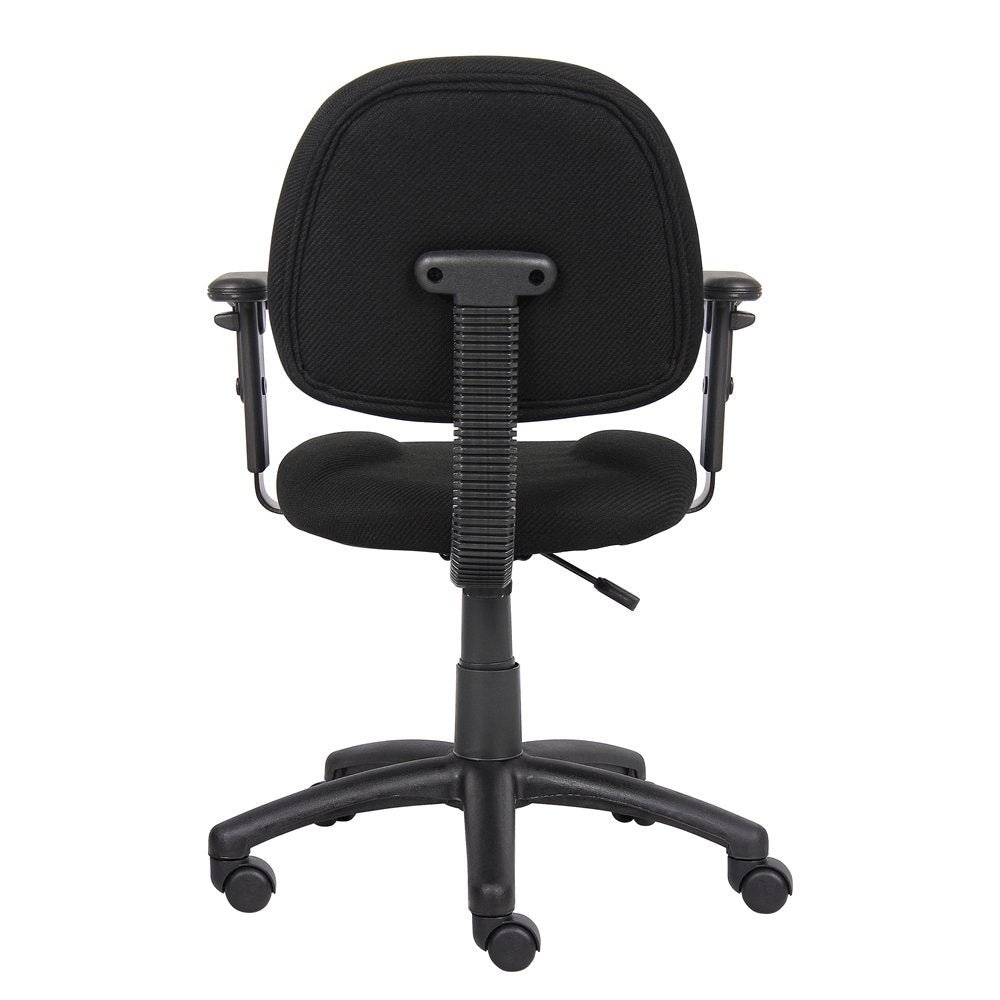 Black Office Chair With Adjustable Arms, Desk Chair Comfy For Home Office