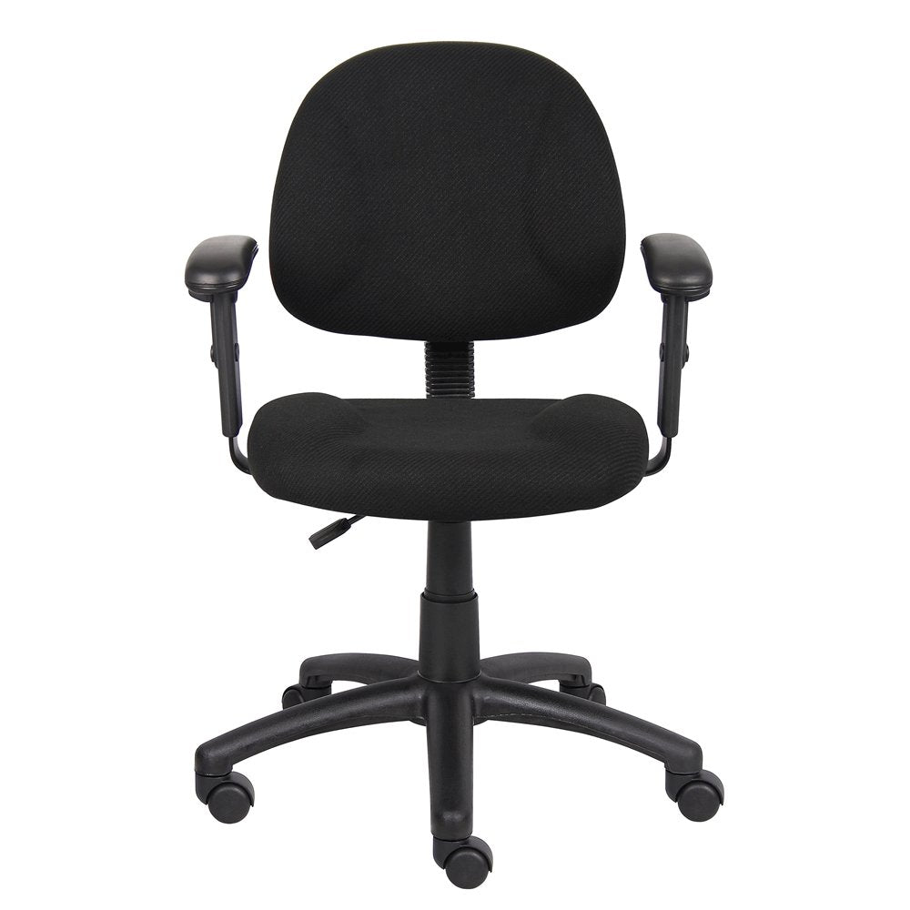 Black Office Chair With Adjustable Arms, Desk Chair Comfy For Home Office