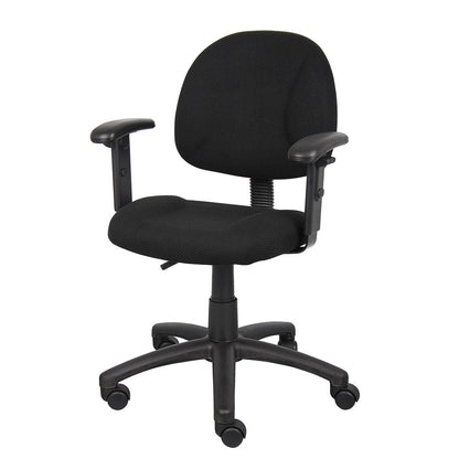 Black Office Chair With Adjustable Arms, Desk Chair Comfy For Home Office