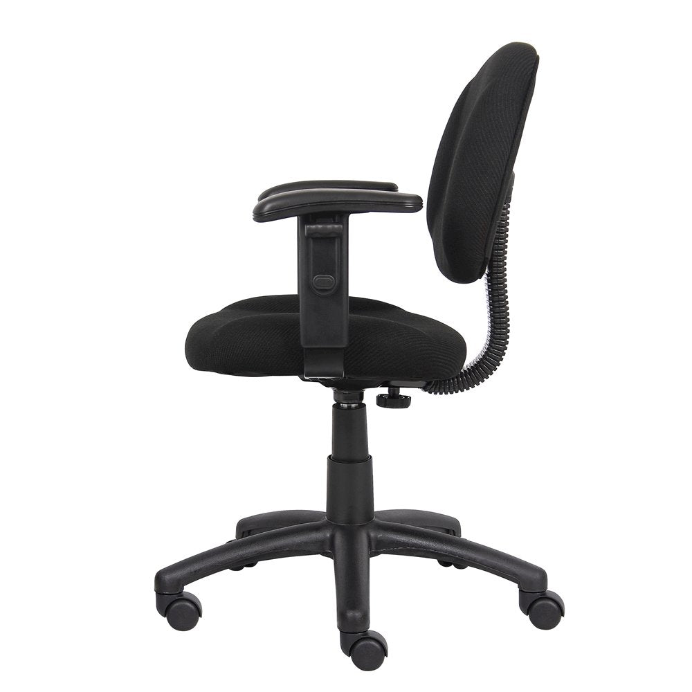 Black Office Chair With Adjustable Arms, Desk Chair Comfy For Home Office