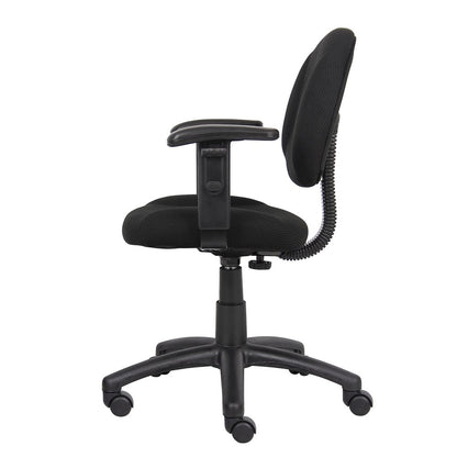 Black Office Chair With Adjustable Arms, Desk Chair Comfy For Home Office