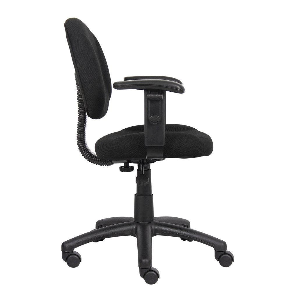 Black Office Chair With Adjustable Arms, Desk Chair Comfy For Home Office