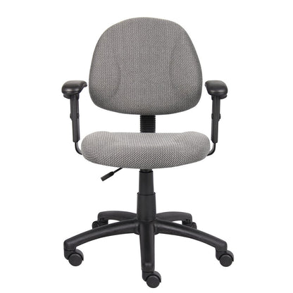 Gray Office Chair With Adjustable Arms, Desk Chair Comfy For Home Office