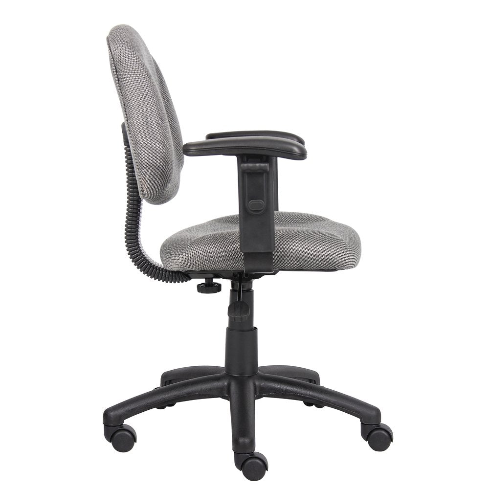 Gray Office Chair With Adjustable Arms, Desk Chair Comfy For Home Office