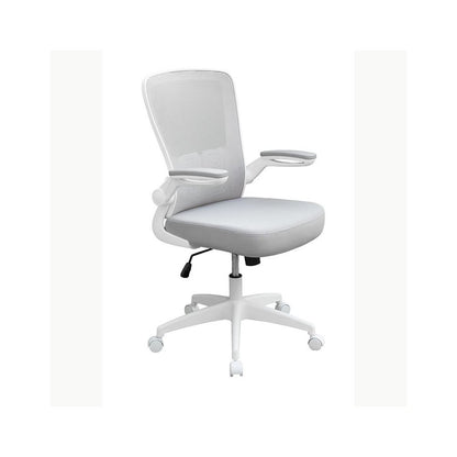 Boss Grey Mesh, Flip Arm, Task Chair, White Frame