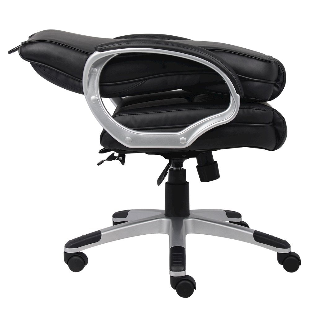 Black Leather Office Chair, Executive High Back Computer Desk Seating