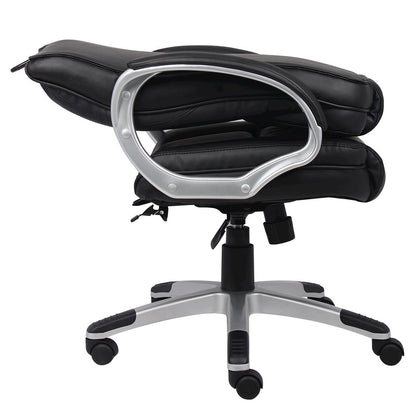 Black Leather Office Chair, Executive High Back Computer Desk Seating