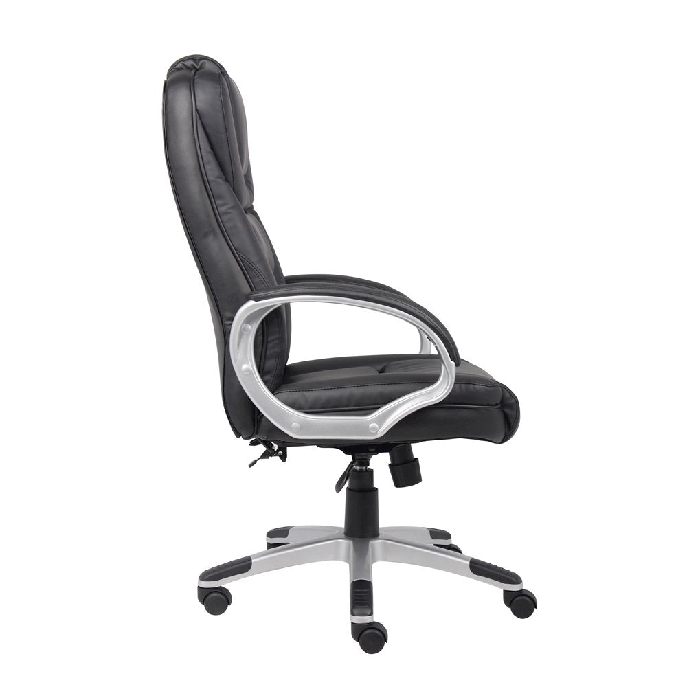 Black Leather Office Chair, Executive High Back Computer Desk Seating