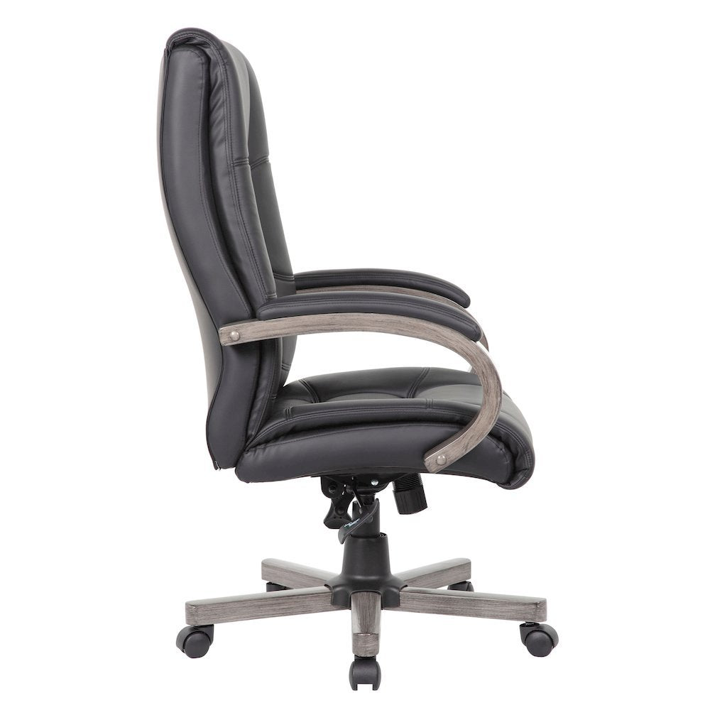 Boss High Back Executive Wood Finished Chair, Grey