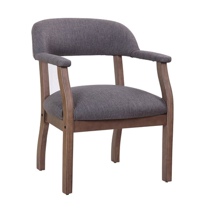 Gray Captains Chair for Office Furniture or Poker Room, No Wheels Design