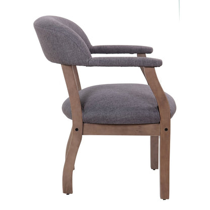 Gray Captains Chair for Office Furniture or Poker Room, No Wheels Design