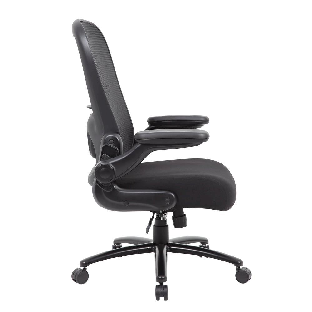Mid-Back Black Office Guest Chair for Client Reception or Waiting Area