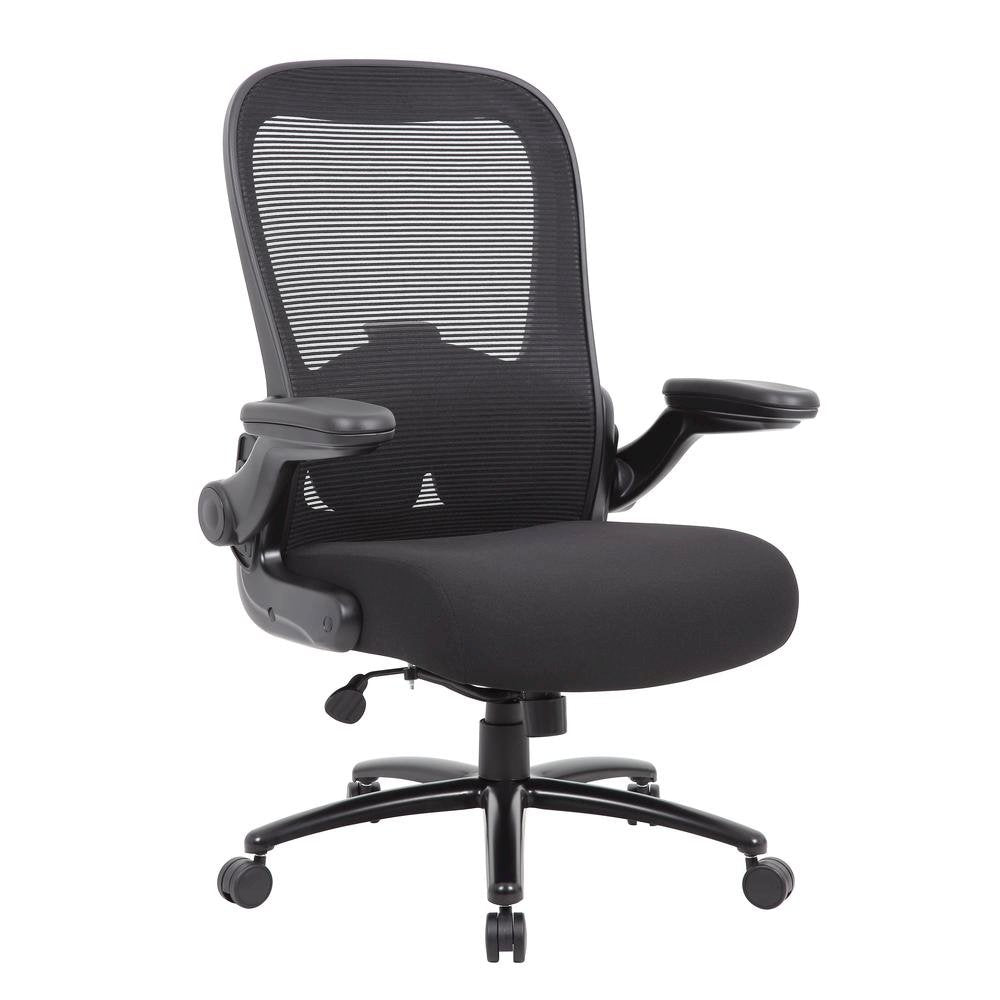 Mid-Back Black Office Guest Chair for Client Reception or Waiting Area