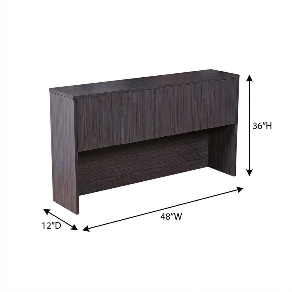 Driftwood Hutch with Doors for Storage and Organization, Durable Finish