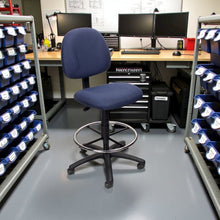 Blue Drafting Chair, Tall Office Chair For Standing Or Tall Desk Use