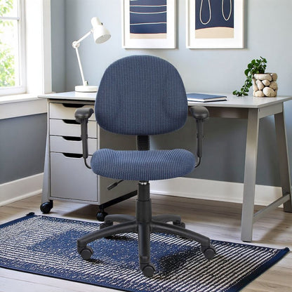 Blue Office Chair With Adjustable Arms, Desk Chair Comfy For Home Office