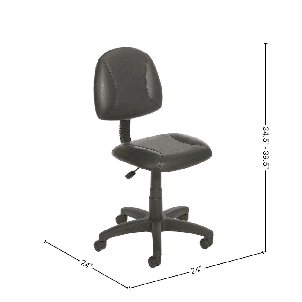 Black Leather Office Guest Chair For Reception Or Client Seating