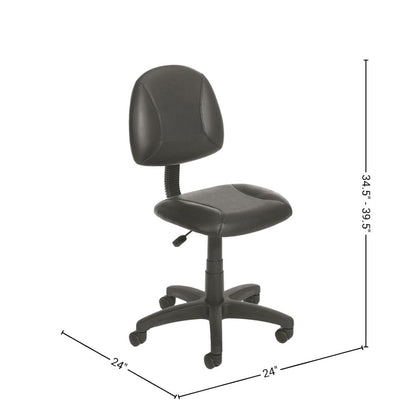 Black Leather Office Guest Chair For Reception Or Client Seating