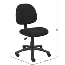 Black Armless Office Chair With Wheels, Ideal Desk Chair For Sewing Tasks