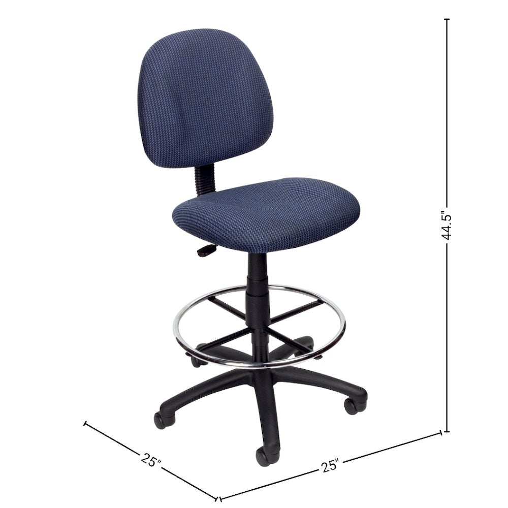 Blue Drafting Chair, Tall Office Chair For Standing Or Tall Desk Use