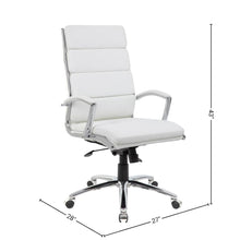 White Desk Chair With Chrome Base, Modern Conference Room Chair With Wheels