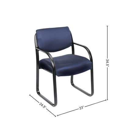 Blue Arm Chair For Reception, Waiting Room Chairs, Lobby Or Office Seating