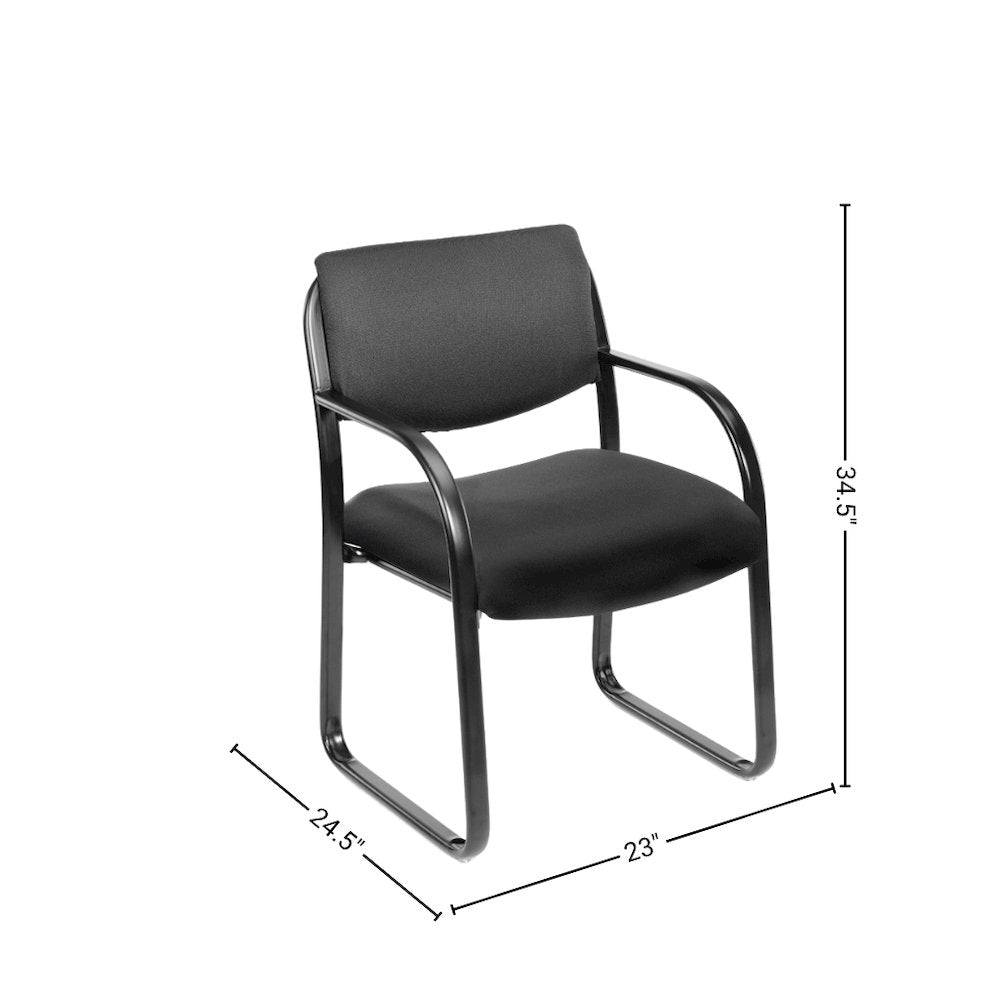 Black Arm Chair For Reception, Lobby Chair Or Waiting Room Guest Seating