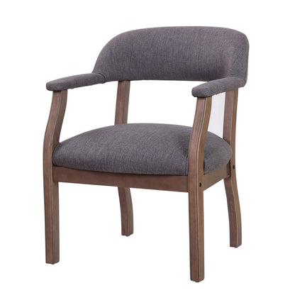 Gray Captains Chair for Office Furniture or Poker Room, No Wheels Design
