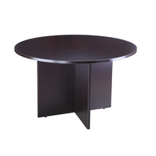 Boss 42" Round Table, Mocha & 4 Boss Mesh 4-Legged Guest Chair with Casters