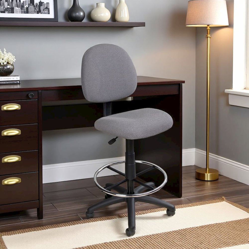 Black Drafting Chair, Tall Office Chair For Standing Or Tall Desk Use