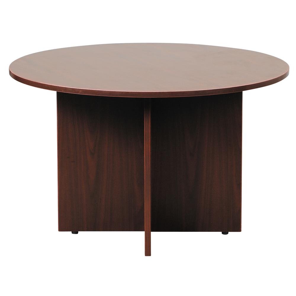 Boss 42" Round Table, Mahogany & 4 Boss Mesh 4-Legged Guest Chair