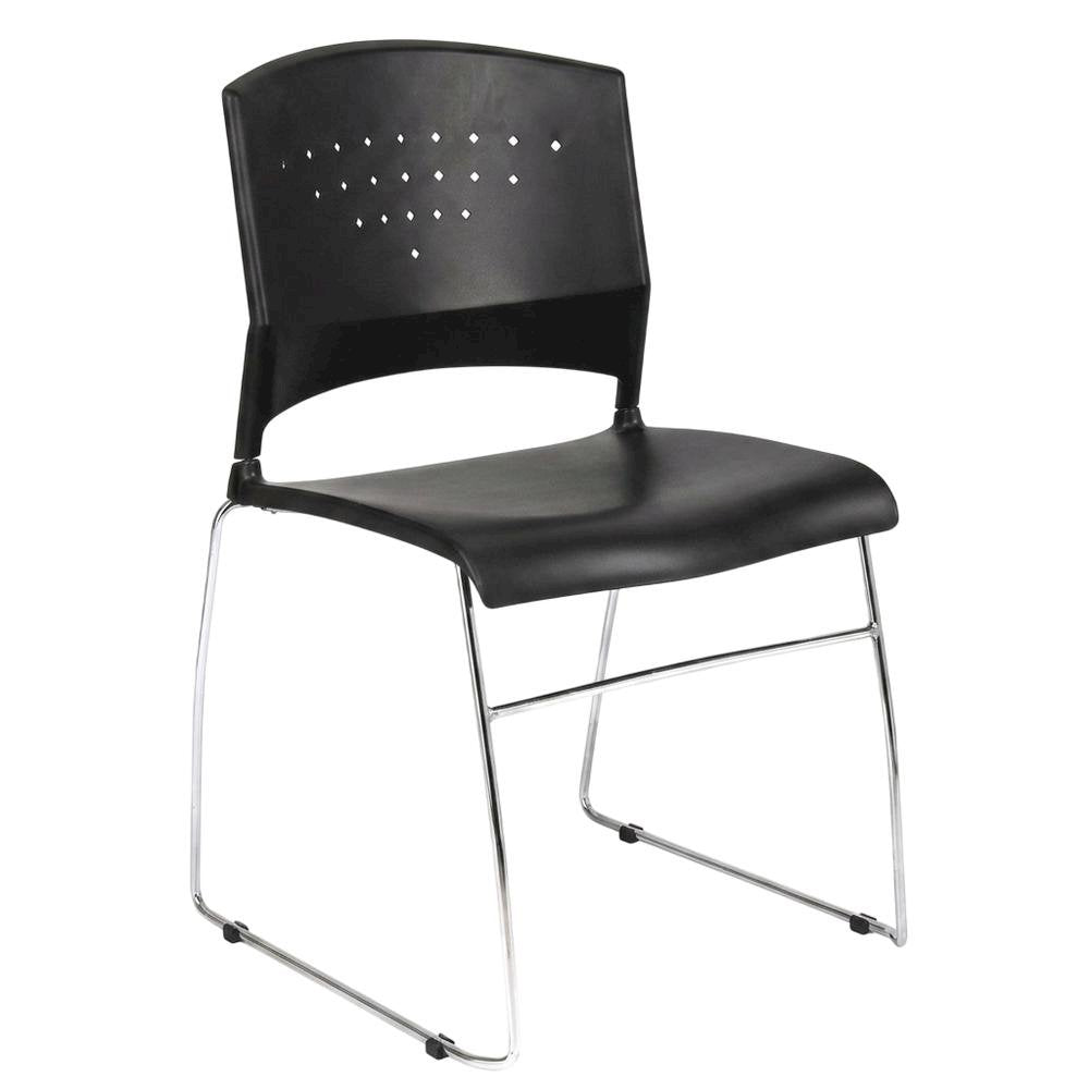 Polypropylene Stacking Chair with Chrome Sled Base for Waiting Rooms