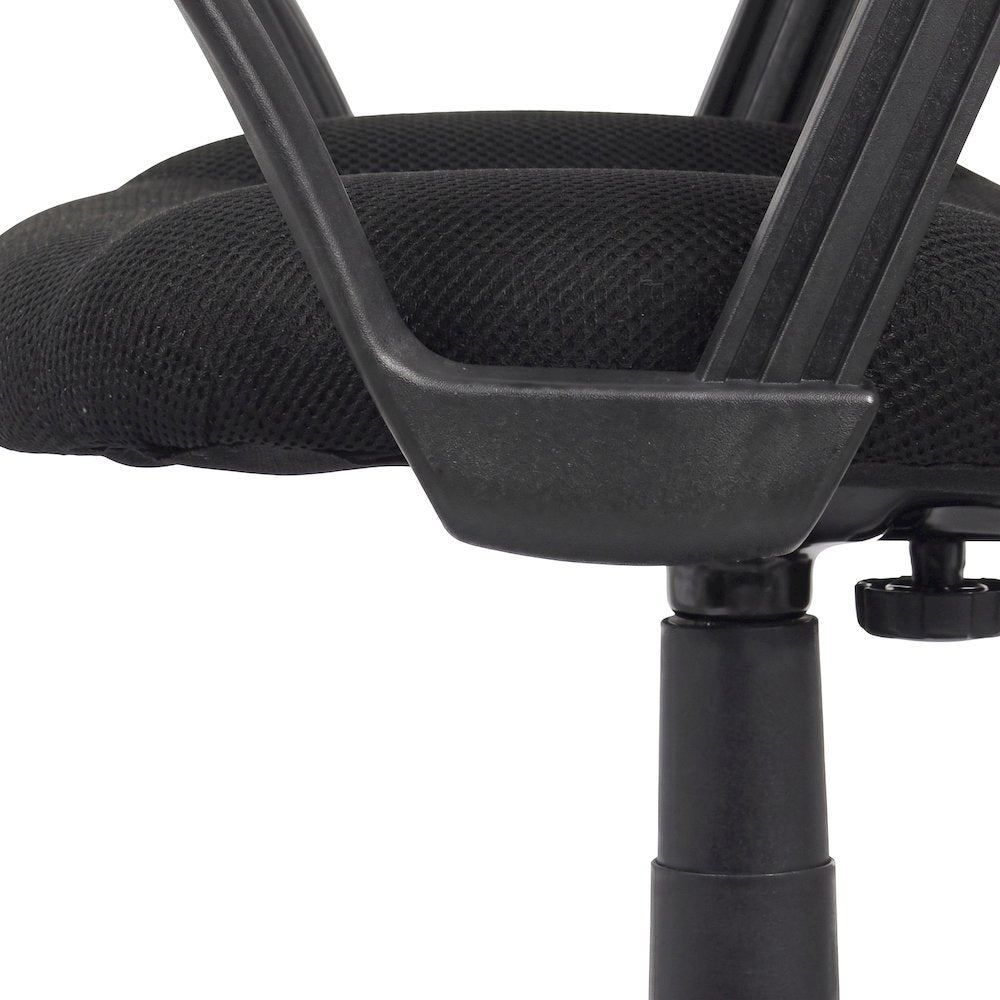 Bison Office Drafting Stool with Footring and Loop Arms, Tweed, Black