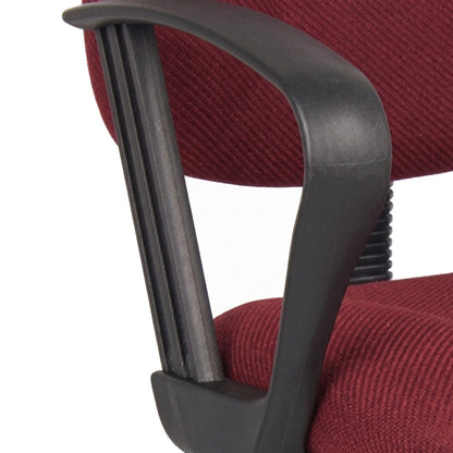 Bison Office Drafting Stool with Footring and Loop Arms, Tweed, Burgundy