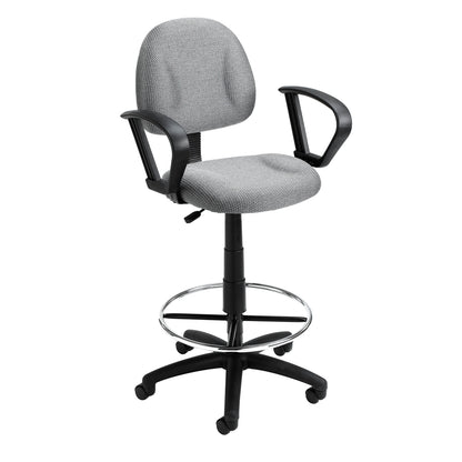Boss Drafting Stool (B315-Gy) W/Footring And Loop Arms