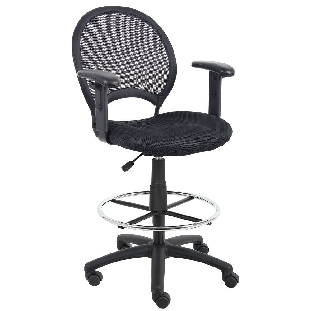 Boss Mesh Drafting Stool W/ Adjustable Arms