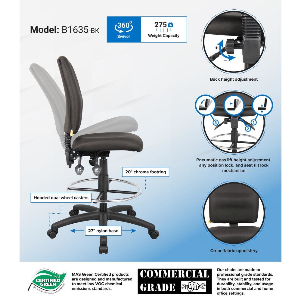 Boss Multi-Function Fabric Drafting Stool